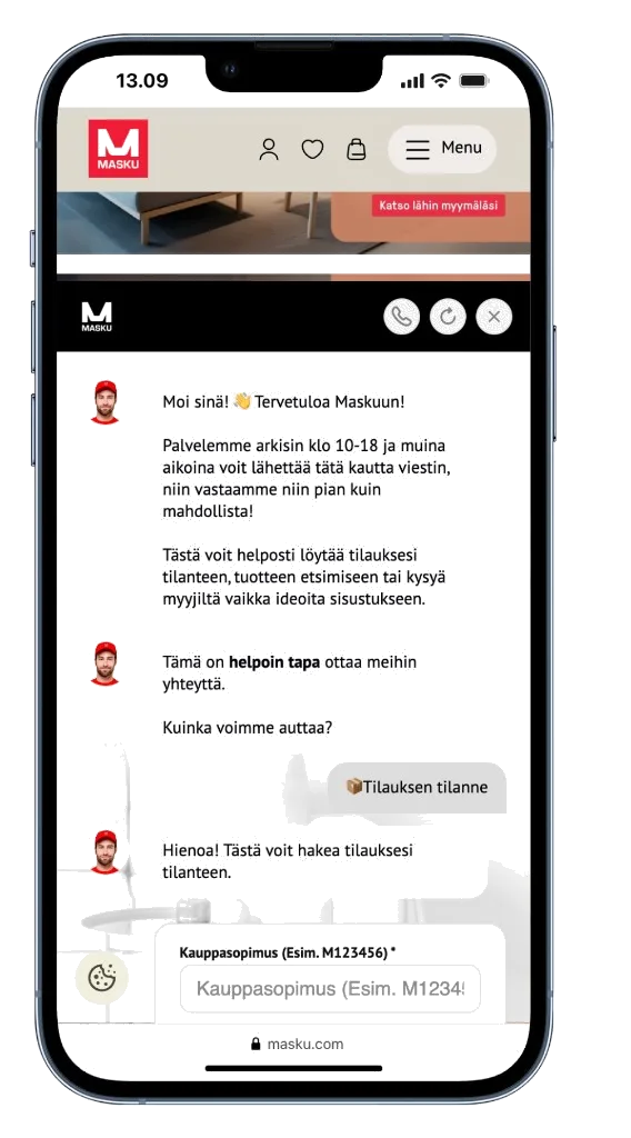 Maskun Kalustetalo AI Chat